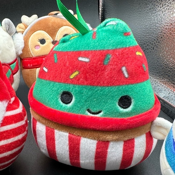 Squishmallows 9 Holiday Ornament Bundle Lucille Mrs Santa Penguin Ear Muffs - Picture 8 of 9
